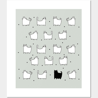 Black Cat Black Sheep Funny Doodle Posters and Art